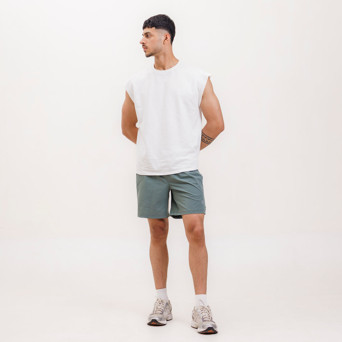 Training Shorts- Moss Olive 7"